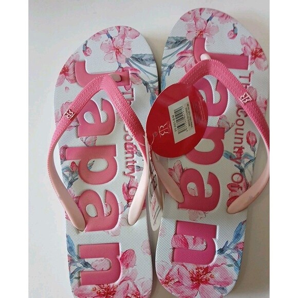 Robin Ruth Shoes - Pink Floral Flip-Flop Sandals - Women
